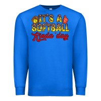 True Royal it s a softball kinda day Premium Sweatshirt - Zillion Design Studio