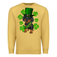 Antique Gold st. patrick's day lucky dachshund puppy Premium Sweatshirt - RanaPortraitStore