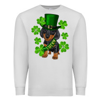 Dove Grey st. patrick's day lucky dachshund puppy Premium Sweatshirt - RanaPortraitStore