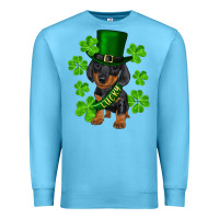 Ocean Blue st. patrick's day lucky dachshund puppy Premium Sweatshirt - RanaPortraitStore