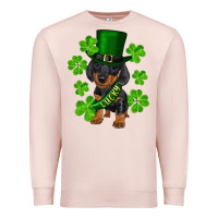 Pale Pink st. patrick's day lucky dachshund puppy Premium Sweatshirt - RanaPortraitStore