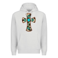 Dove Grey cowhide gemstone  cross Premium Hoodie - JahusDesignShop