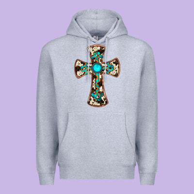 Cowhide Gemstone  Cross Premium Hoodie Designed By Jahusdesignshop
