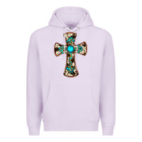 Lilac cowhide gemstone  cross Premium Hoodie - JahusDesignShop