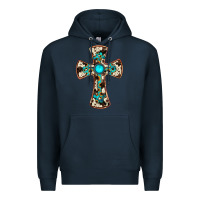 Navy cowhide gemstone  cross Premium Hoodie - JahusDesignShop