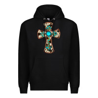 Black cowhide gemstone  cross Premium Hoodie - JahusDesignShop