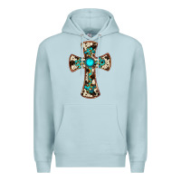 Blue Mist cowhide gemstone  cross Premium Hoodie - JahusDesignShop