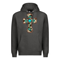 Charcoal Heather cowhide gemstone  cross Premium Hoodie - JahusDesignShop