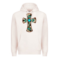 Pale Pink cowhide gemstone  cross Premium Hoodie - JahusDesignShop