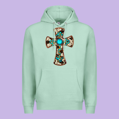 Cowhide Gemstone  Cross Premium Hoodie Designed By Jahusdesignshop