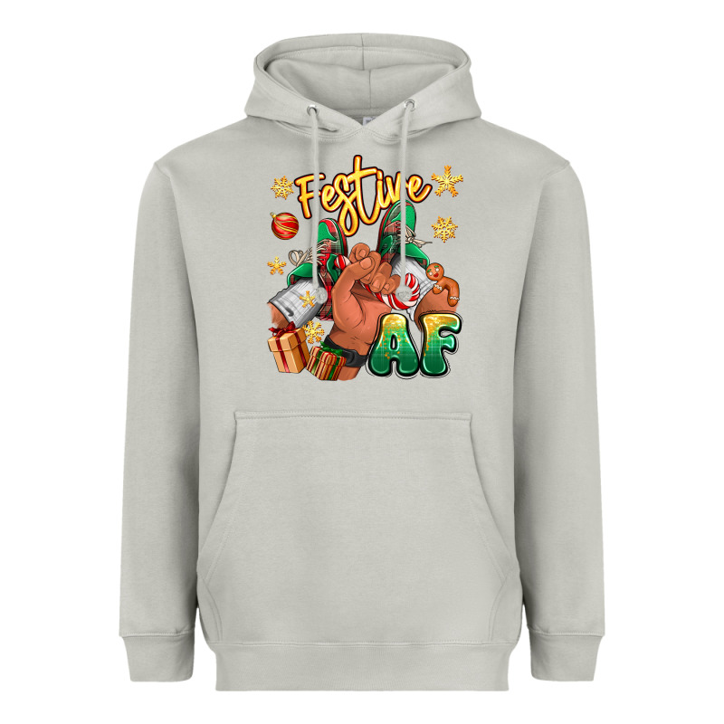 Festive Af Christmas Black Man Sneakers Heavyweight Hoodie by RanaPortraitStore | Teevron