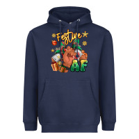 Navy festive af christmas black man sneakers Heavyweight Hoodie - RanaPortraitStore
