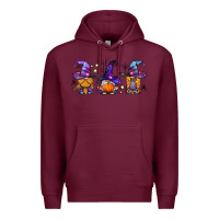 Burgundy witch gnomes Halloween Premium Hoodie - BundleAndBundleShop