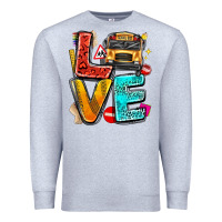 Heather Grey love school bus Premium Sweatshirt - texasbilliewilder