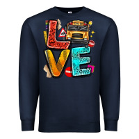 Navy love school bus Premium Sweatshirt - texasbilliewilder