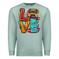 Seafoam love school bus Premium Sweatshirt - texasbilliewilder