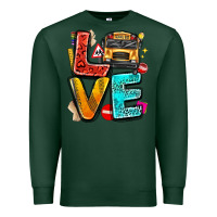 Sports Green love school bus Premium Sweatshirt - texasbilliewilder