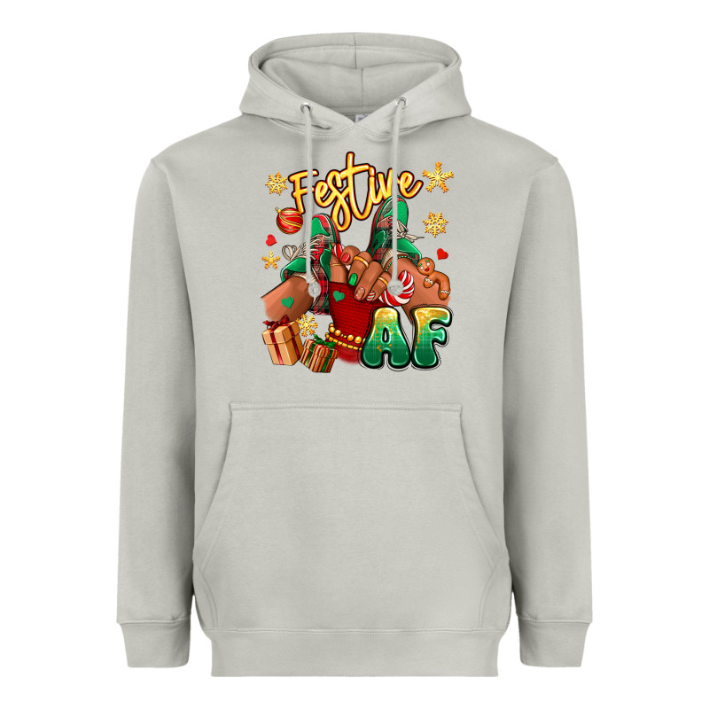 Festive Af Christmas Black Girl Children Sneakers Heavyweight Hoodie by RanaPortraitStore | Teevron