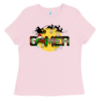 Bubblegum Pink Christmas gamer Ladies Tee - BarkalooDesign