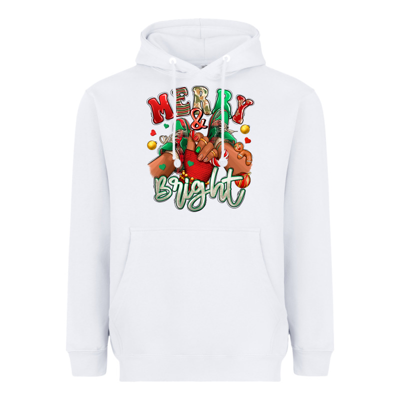 Merry And Bright Black Kid Sneakers Heavyweight Hoodie by RanaPortraitStore | Teevron