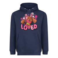 Navy loved valentine's day afro girl sneakers Heavyweight Hoodie - RanaPortraitStore