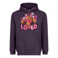 Loved Valentine's Day Afro Girl Sneakers Heavyweight Hoodie | Teevron