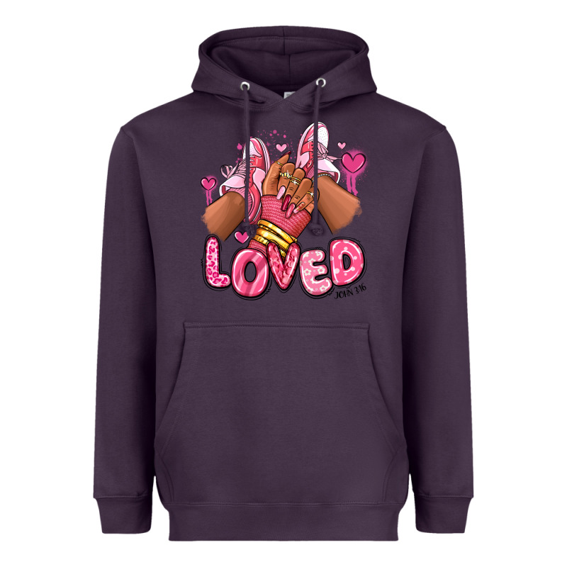 Loved Valentine's Day Afro Girl Sneakers Heavyweight Hoodie by RanaPortraitStore | Teevron
