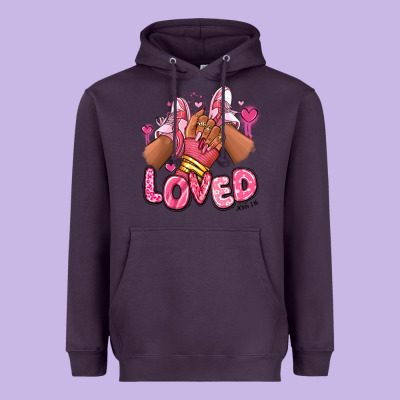 Heavyweight Hoodie loved valentine's day afro girl sneakers