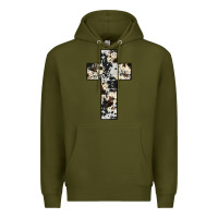 Army Green cowhide cross Premium Hoodie - JahusDesignShop