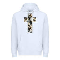 White cowhide cross Premium Hoodie - JahusDesignShop
