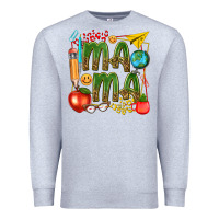 Heather Grey mama teacher Premium Sweatshirt - texasbilliewilder