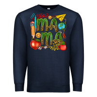 Navy mama teacher Premium Sweatshirt - texasbilliewilder