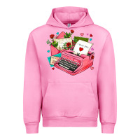 Fuchsia Pink pink typewriter and letters Urban Hoodie - AdoDesignShop