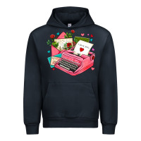 Navy pink typewriter and letters Urban Hoodie - AdoDesignShop