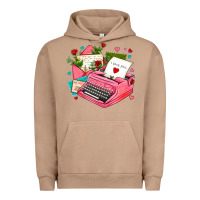 Pigment Burro pink typewriter and letters Urban Hoodie - AdoDesignShop
