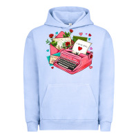 Pigment Grape Ice pink typewriter and letters Urban Hoodie - AdoDesignShop