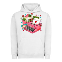 Pigment Lunar Rock pink typewriter and letters Urban Hoodie - AdoDesignShop