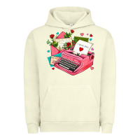 Pigment Pistachio pink typewriter and letters Urban Hoodie - AdoDesignShop