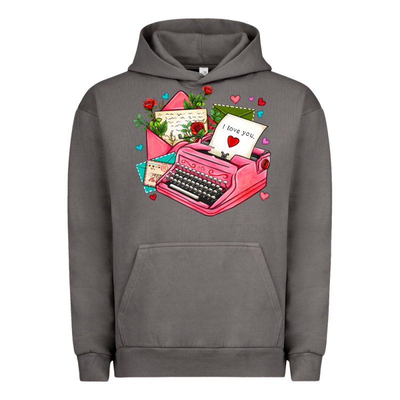 Pink Typewriter And Letters Urban Hoodie by AdoDesignShop | Teevron