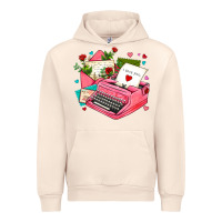 Sandshell pink typewriter and letters Urban Hoodie - AdoDesignShop
