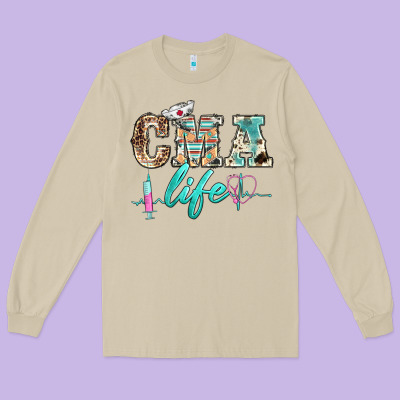 Western Nurse Cma Life Long Sleeve Tee Designed By Barkaloodesign