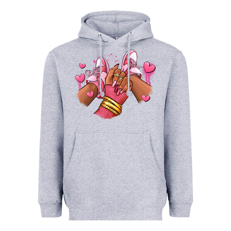 Valentines Day Afro Girl Sneakers Heavyweight Hoodie by RanaPortraitStore | Teevron