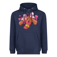 Navy valentines day afro girl sneakers Heavyweight Hoodie - RanaPortraitStore
