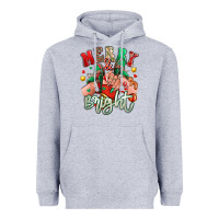 Heather Grey merry and bright caucasian girl sneakers Heavyweight Hoodie - RanaPortraitStore