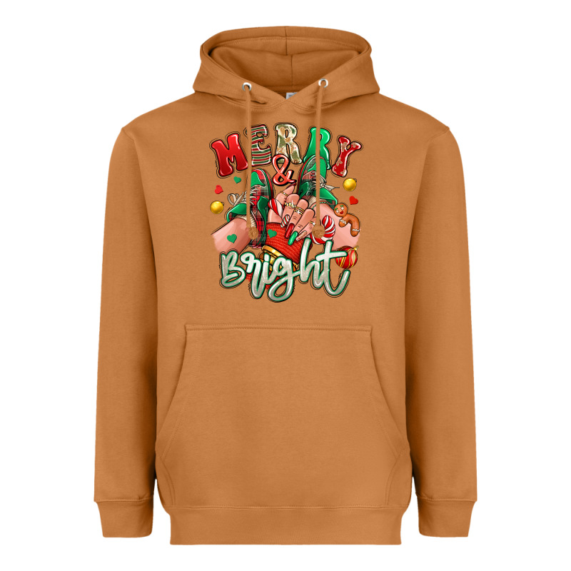 Merry And Bright Caucasian Girl Sneakers Heavyweight Hoodie by RanaPortraitStore | Teevron