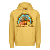 Antique Gold Welcome Fall Rainbow Premium Hoodie - Artiststas