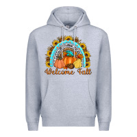 Heather Grey Welcome Fall Rainbow Premium Hoodie - Artiststas