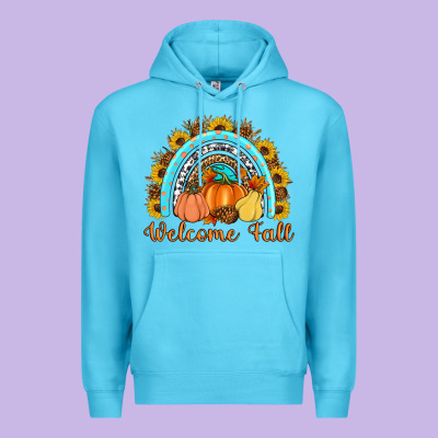 Welcome Fall Rainbow Premium Hoodie Designed By Artiststas