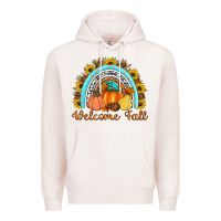 Pale Pink Welcome Fall Rainbow Premium Hoodie - Artiststas