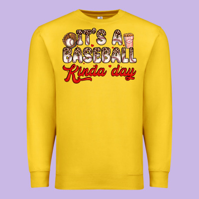 It S A Baseball Kinda Day Premium Sweatshirt Designed By Zillion Design Studio